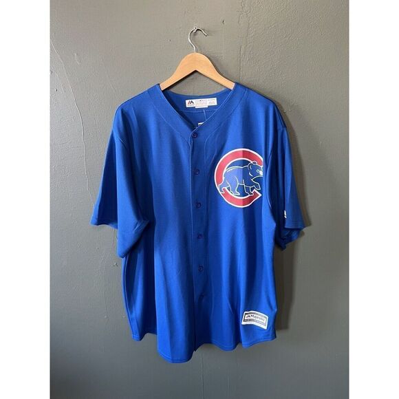 Majestic Chicago Cubs MLB Baseball Genuine Home Jersey Men’s Size 2XL Blue NWT - Picture 1 of 3